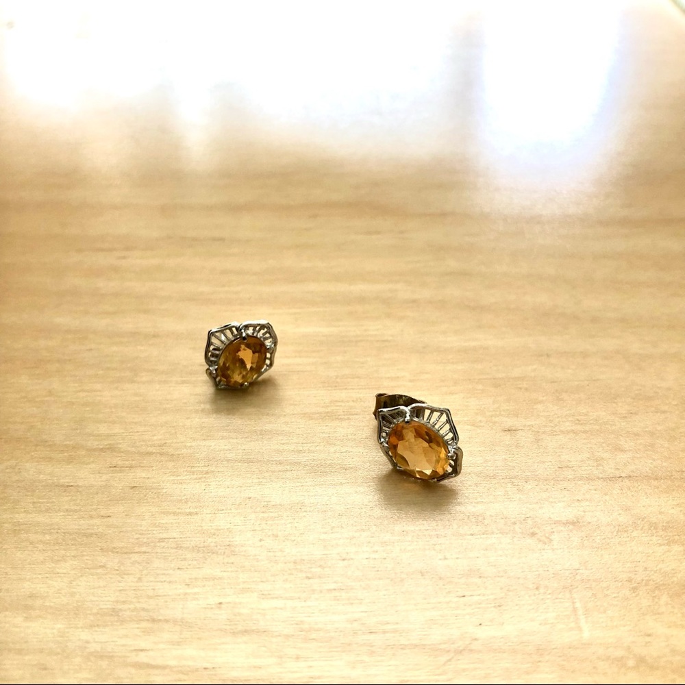 Yellow crystal earrings